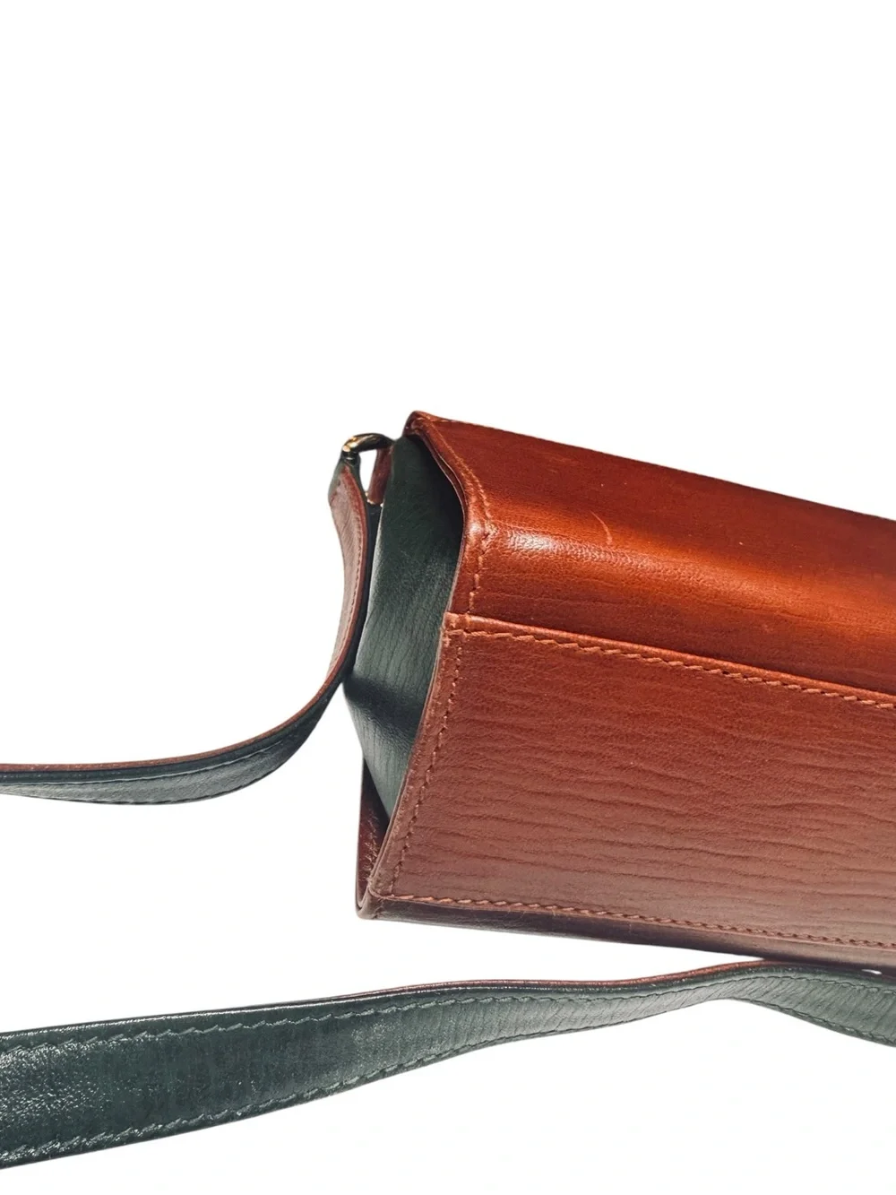 Bally Vintage circa 1980-1990 2 tone  GHW deco avante garde flap cros body bag